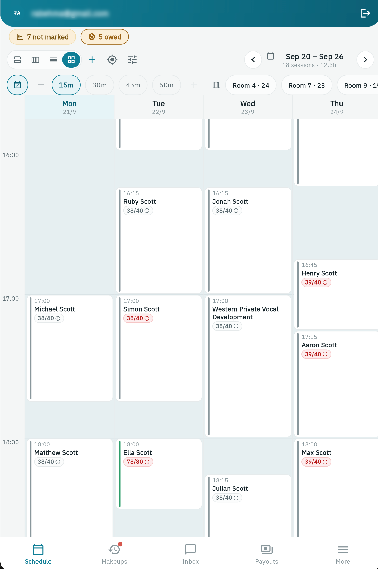 Week grid